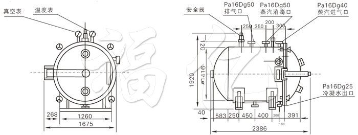 圆形静态真空干燥机结构示意图